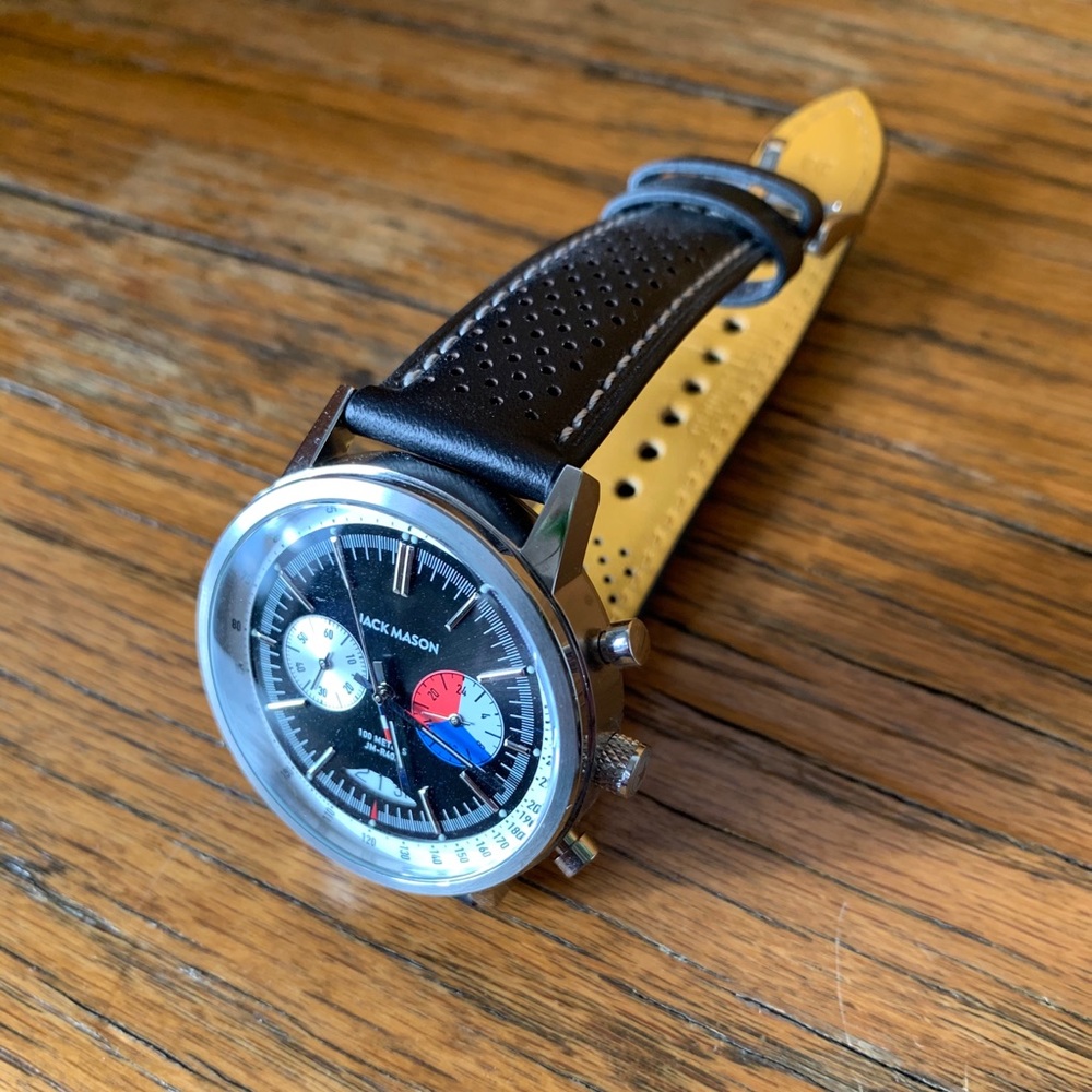 Jack Mason Black Racing Chronograph Watch 40mm